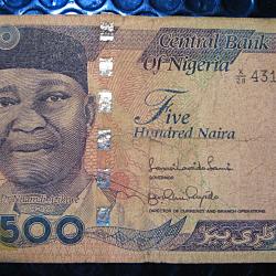 Nigeria billet de 500 naira  2009 tb