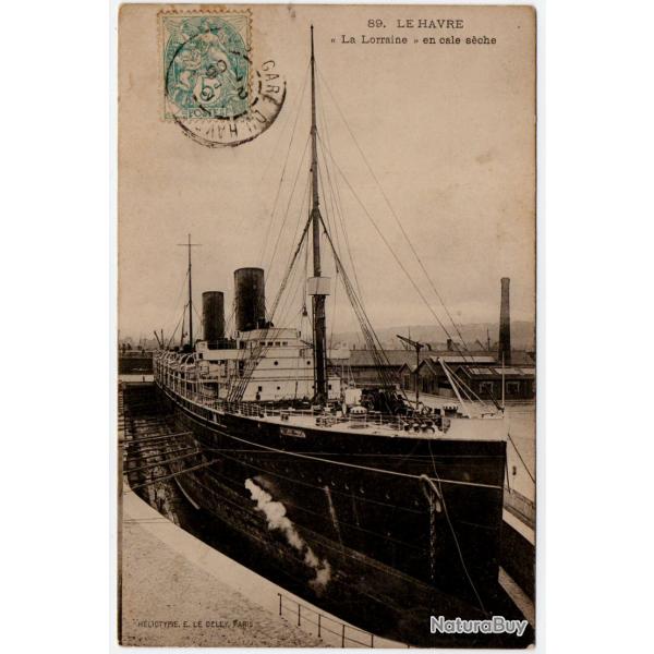 CPA - Marine HAVRE " La Lorraine en Cale Sche N878