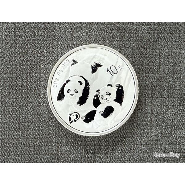 Pice en argent Panda - Chine - 10 Yuans - argent pur - 30 g - 2022