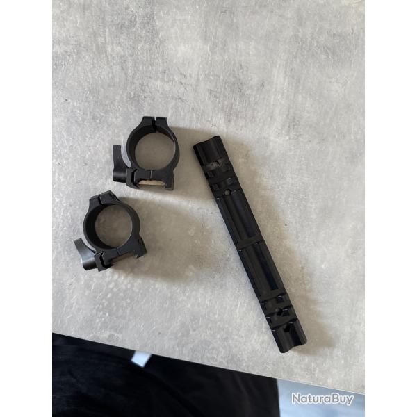 Rail de montage  colliers pour optique de tir + colliers de 30mm