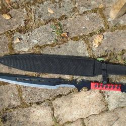 Sabre Kung Fu Shaolin Sword Lame Acier Inox Manche Corde Tressée Etui Nylon Machette Tactical