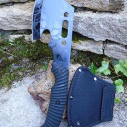 Hache Tomahawk Survivalisme Axe Survie Treck Amazonie Extraction Acier 3Cr13 Manche Abs Etui Nylon00