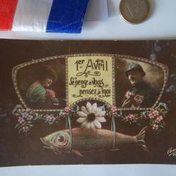1914/1918 carte postale écrite document militaire 1er Avril