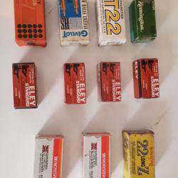 Lot de boîtes et balles 22lr anciennes