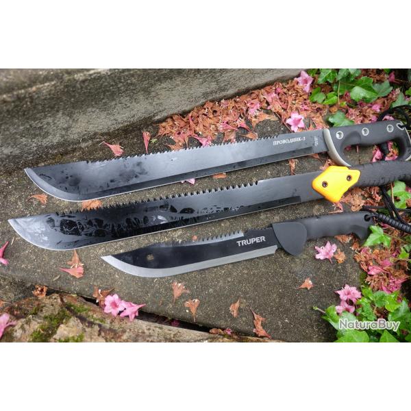 Lot de 3 Machette Bowies Lame Acier 3Cr13 Manche ABS Etui LOT POUR REVENDEURS Survie Outlast Alaska1