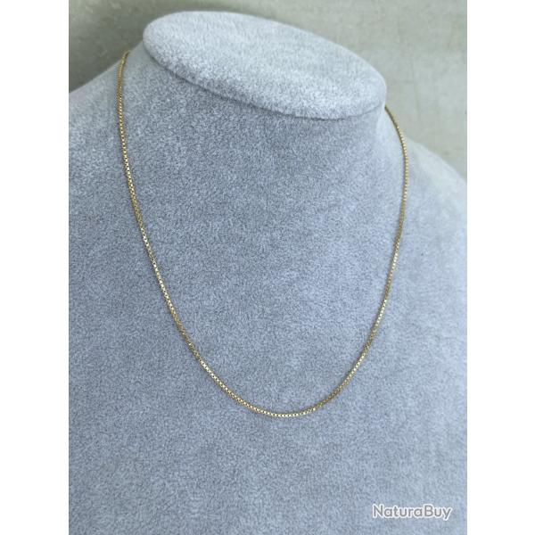 Fine chaine or 18 carats - 42 cm - collier maille vnitienne