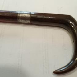 MAGNIFIQUE CANNE FUSIL 14mm POIGNEE EN CORNE ET FUT EN PALISSANDRE