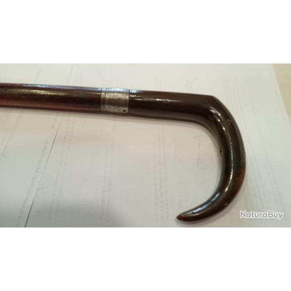 MAGNIFIQUE CANNE FUSIL 14mm POIGNEE EN CORNE ET FUT EN PALISSANDRE
