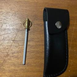 * ETUI  CUIR  PLAT  COUTEAU LAGUIOLE 10 CM AVEC OU SANS TB 10 CM  6