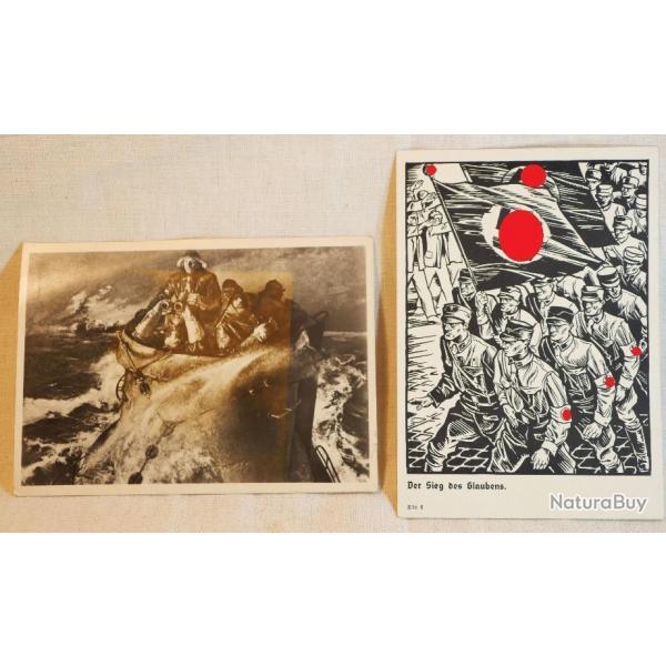 Arme allemande - CPA lot de 2 cartes postales anciennes d'poque Marine et autre - ref SDC24DOC013