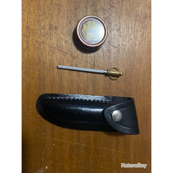 * KIT ENTRETIEN  ETUI COUTEAUX LAGUIOLE  EN CUIr 11 CM OU 12 CM 5