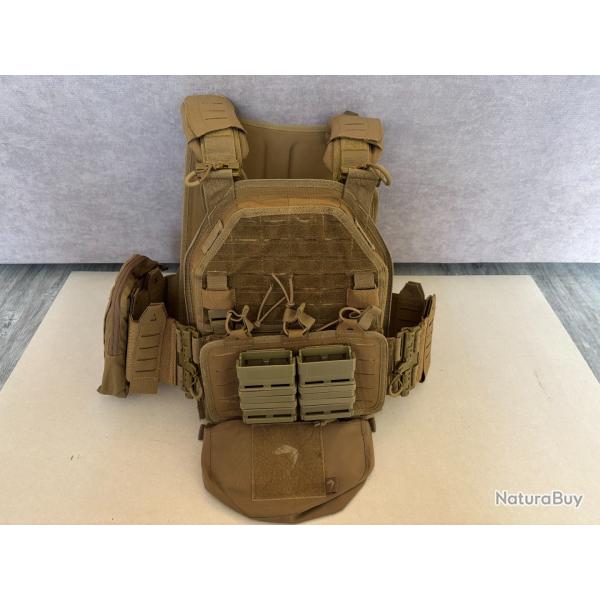 Gilet tactique Airsoft Yakeda Tan  fermetures rapides COMPLET