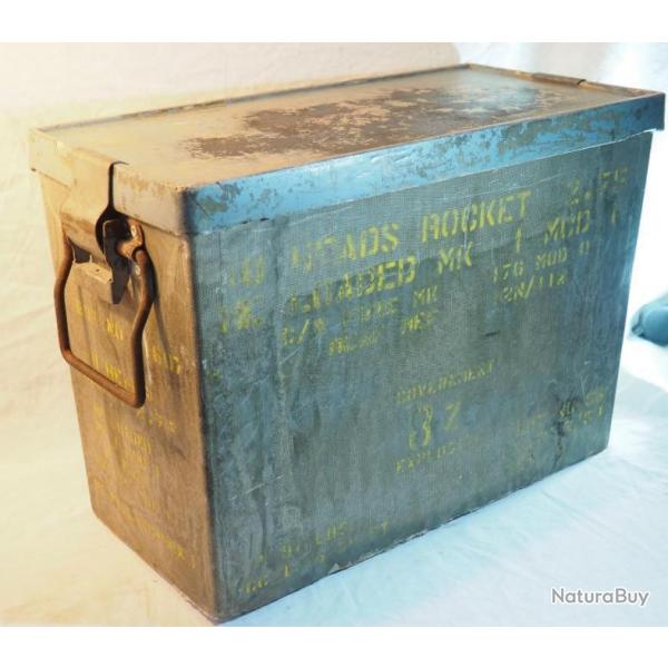 rare caisse VIDE container tanche en FIBRE roquettes RCAF - pour avion britannique Typhoon - WWII