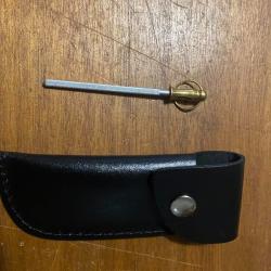 KIT ENTRETIEN  ETUI CUIR  PLAT  POUR COTEAU LAGUIOLE 10 CM  2