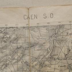 carte CAEN état-major modèle 1889 seconde guerre mondiale provenance NORMANDIE 1944