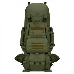Sac à Dos Militaire 90L Randonnée Alpinisme Homme Femme Tactique Etanche Résistant Multi-poches Vert