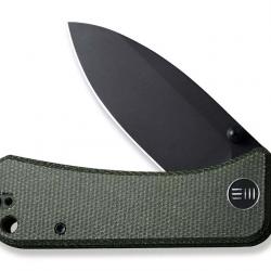 Couteau WE Knife Banter Green Lame Acier S35VN Manche Micarta KIVT Linerlock Clip WE2004J