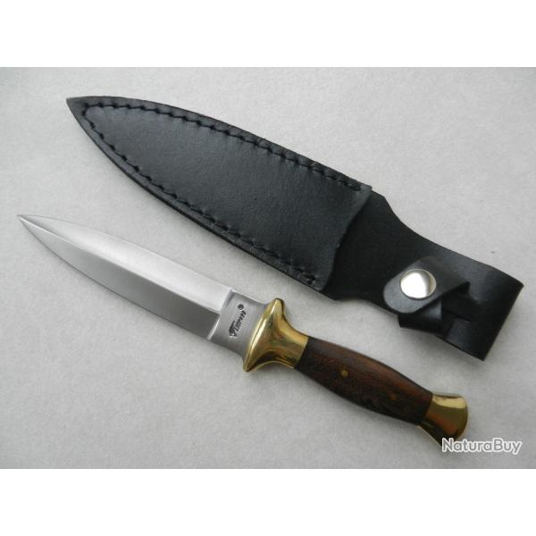belle dague de chasse Lopard longueur 23,5 cm avec son tui cuir