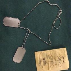 Plaque d'identité US vierge  A25