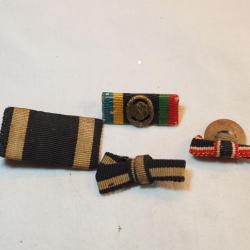 WEHRMACHT Lot barrettes décorations allemandes d'époque seconde guerre
