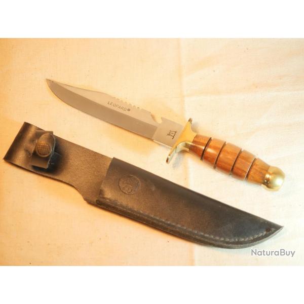 Couteau de survie chasse ou western LEOPARD Trs bel tat d'usage EBR24CHA007