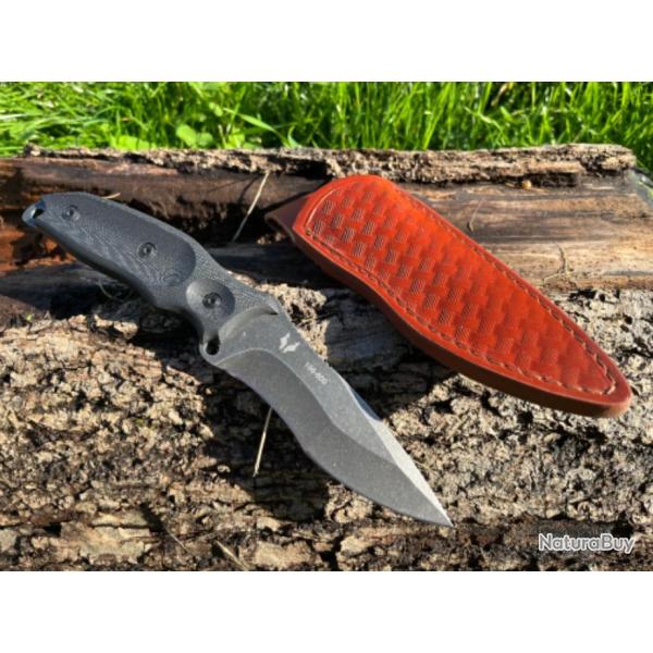 Couteau ultra robuste pierre lav acier D2 enchre