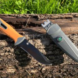 Couteau outdoor/peche kydex orange enchère