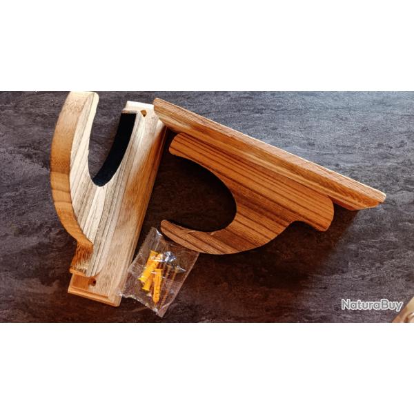 Prsentoir support mural carabine fusil en bois