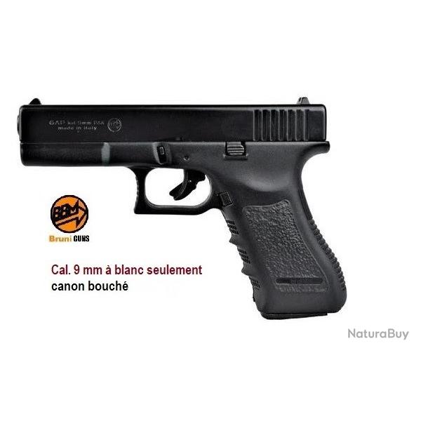Pistolet Gap, rplique du Glock 17 Cal 9 mm  blanc uniquement