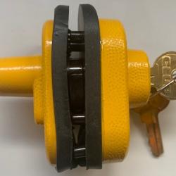 Verrou de Pontet Renforcé Jaune à Clef (x2) - CLUB - Compatible avec toutes les armes du marché
