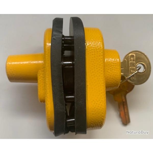 Verrou de Pontet Renforc Jaune  Clef (x2) - CLUB - Compatible avec toutes les armes du march