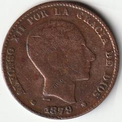 Pièce de Monnaie Espagne diez centimos 1879 1