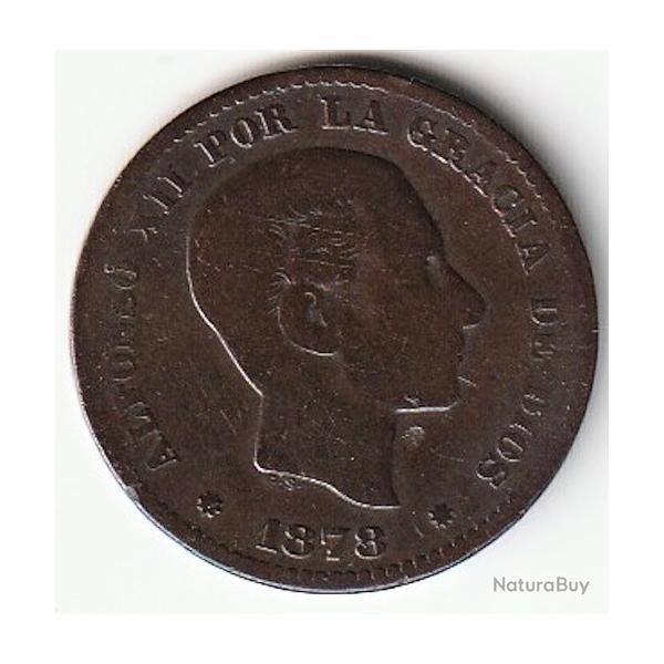 Pice de Monnaie Espagne cinq centimos 1878 om