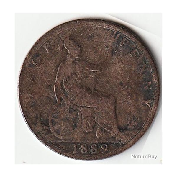 Pice de Monnaie Angleterre  penny Victoria "bun head", lgre 1889