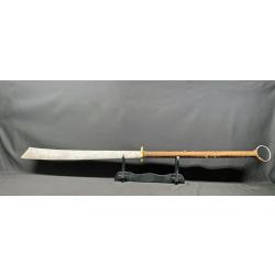 ANCIEN ET IMPOSANT SABRE D'EXECUTION D'ASIE, XVIII ET XIX°, MARQUAGE LAME CHINOIS, TOP PIECE