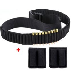 CARTOUCHIÈRE 50 EMPLACEMENTS + 2 PATCHS PORTE MUNITIONS - NOIR - LIVRAISON GRATUITE