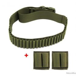 CARTOUCHIÈRE 50 EMPLACEMENTS + 2 PATCHS PORTE MUNITIONS - VERT - LIVRAISON GRATUITE