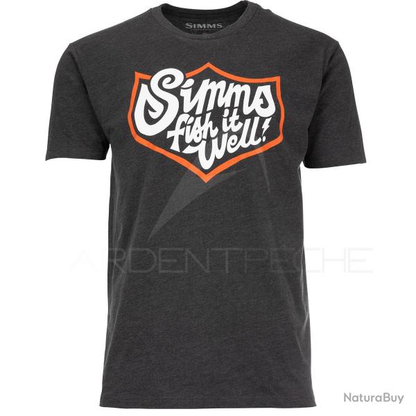 Tee shirt SIMMS Fish It Well Badge Charcoal Heather XXL