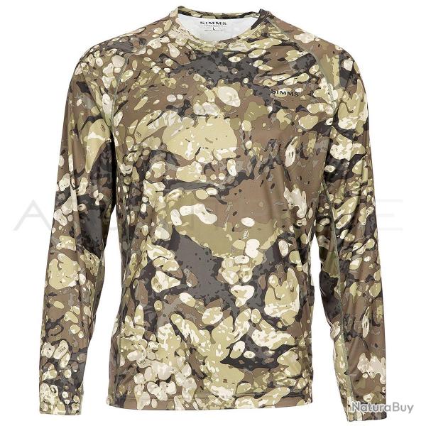 Tee shirt SIMMS Solarflex crewneck Prints riparian camo 3XL
