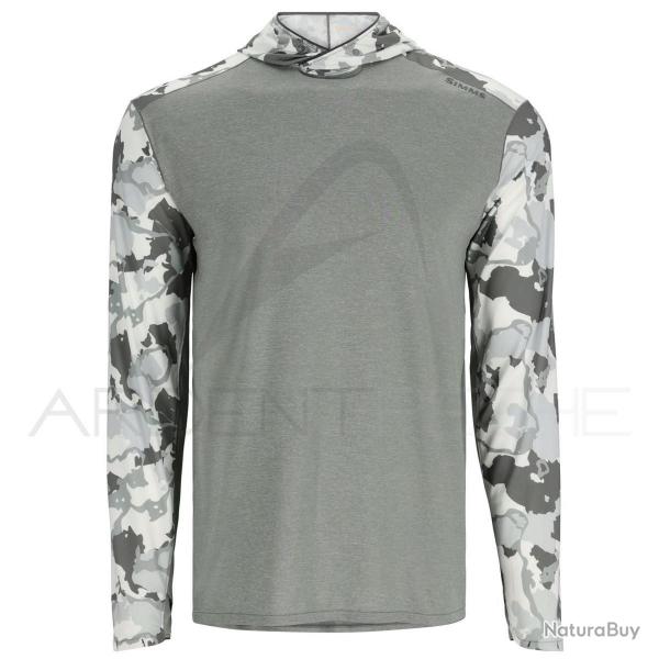 Tee shirt  capuche SIMMS Solarflex bugstopper guide hoody Regiment camo cinder M