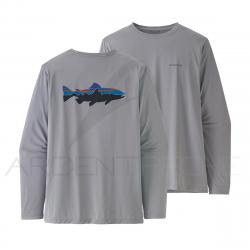 Tee shirt PATAGONIA Men s Long Sleeved Capilene Cool Daily Fish Graphic Shirt