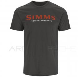 Tee shirt SIMMS Logo T shirt Simms Orange Charcoal Heather
