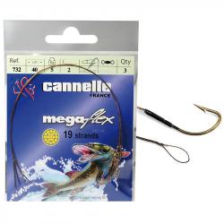 Avançon CANNELLE megaflex 1 boucles + 1 hameçon simple 40cm 7.5kg