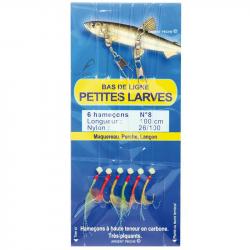 Bas de ligne FLASHMER Petites larves 1m n°8 sur Ø 0.26mm