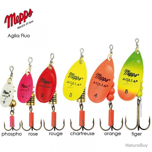 Cuiller MEPPS aglia fluo n°2 x1 Tiger/or