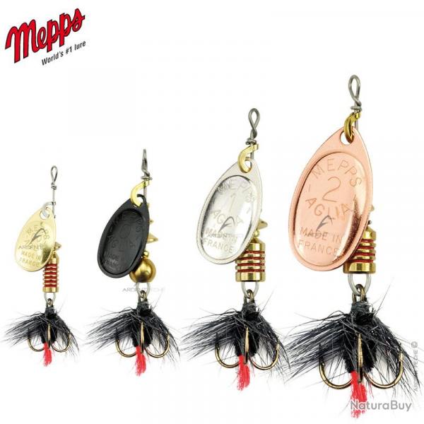 Cuiller MEPPS aglia mouche Argent n°00 Mouche noire