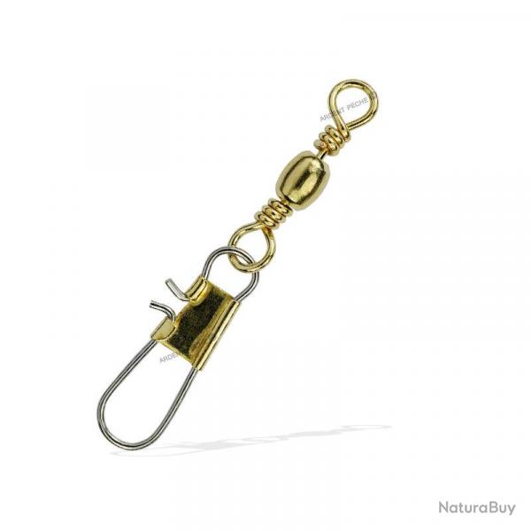 Emerillon baril laiton à agrafe FLASHMER n°1/0 (58mm)