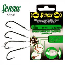 Hameçon coup SENSAS Montés noir carbone Ø 0.10mm H16