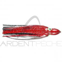 Leurre souple FLASHMER octopus 6cm rouge pailleté