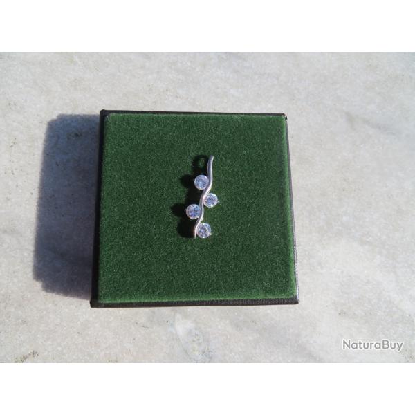 Pendentif avec monture en argent 925, Oxydes de Zirconium - FRANCE (XX)